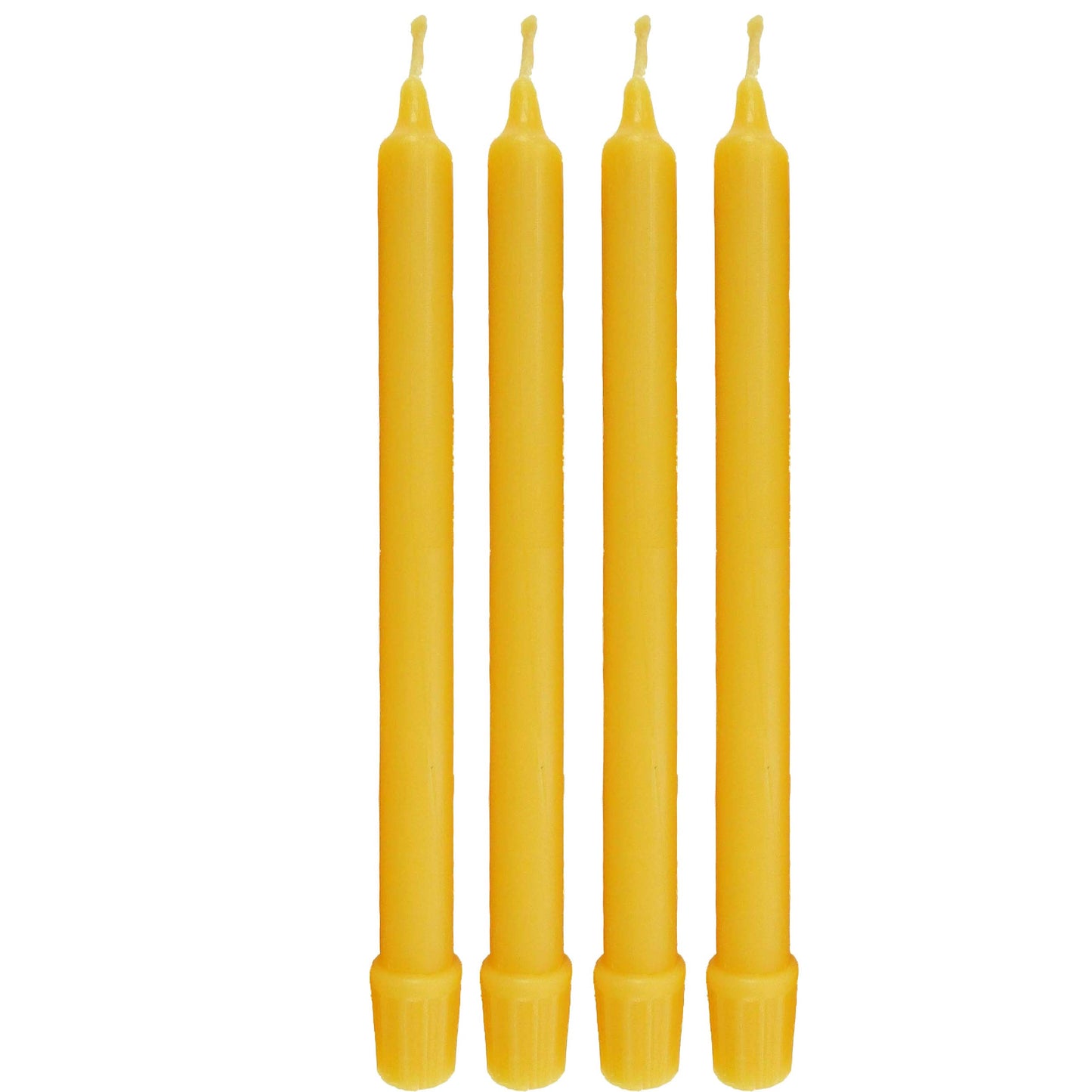 100% Pure Beeswax Candles (Set of 4) Organic Tapers - 8 Inches Tall, 3/4 Inch Diameter, Hand Made
