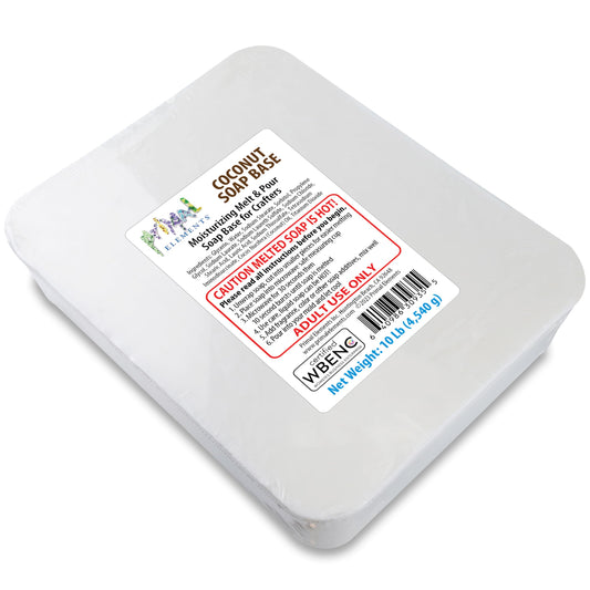 Primal Elements Coconut Oil Soap Base - Moisturizing Melt and Pour Glycerin Soap Base for Crafting and Soap Making, Easy to Cut - 10 Pound