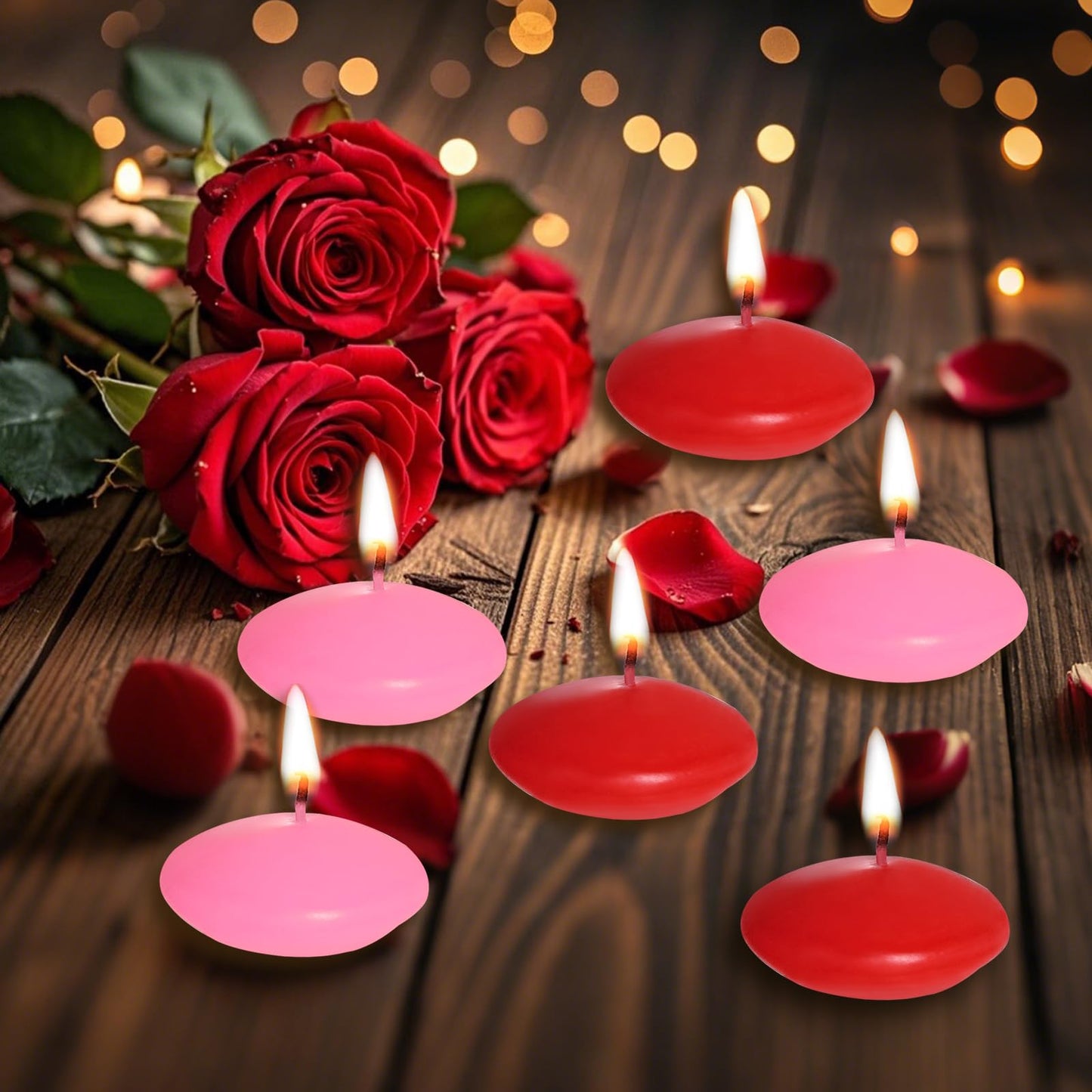 20 Pcs Floating Candles Centerpieces, 1.5 Inch Unscented Floating Candles Small Decoration for Valentine's Day, Thanksgiving, Wedding and Home Decor