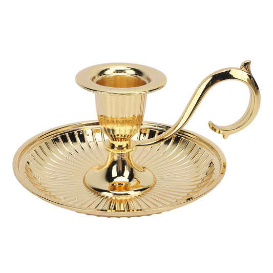 Vintage Candle Holder Elegant Decorative Taper Stand for Dinner Table Home Party (Gold)