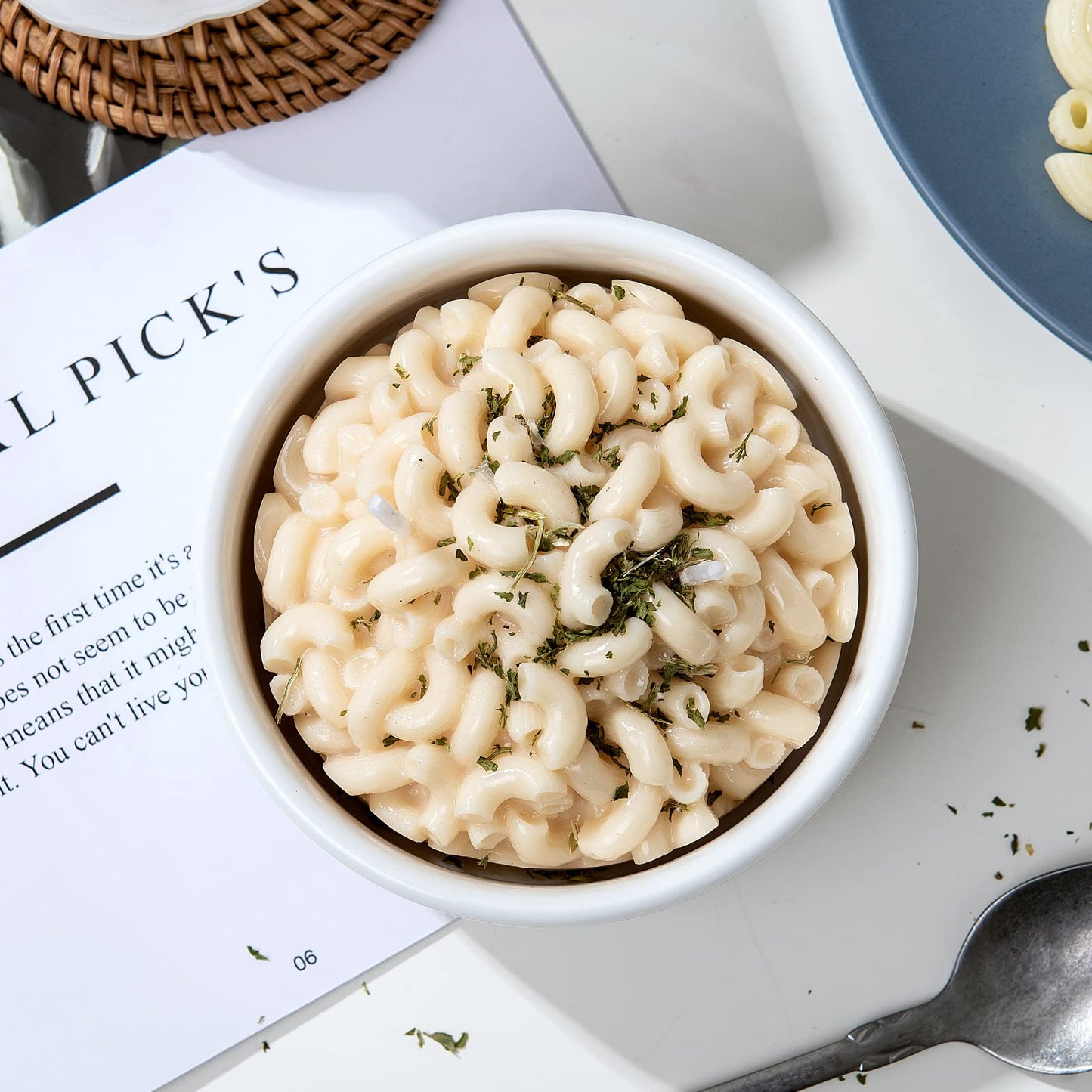 ILIKEPAR Macaroni and Cheese Pasta Bowl Scented Candle Ritual Gift for Your Lovers Friends Macaroni Pasta 5.6oz (160g)