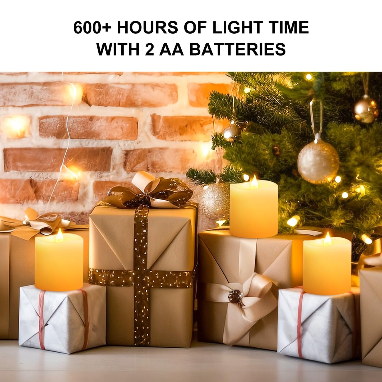 milysoek 3x3 Flickering Flameless Candles Set of 3, Real Wax LED Battery Candles Flickering, 3 inch Flameless Candles with Remote,Battery Powered Candles, for Party/Wedding,Ivory
