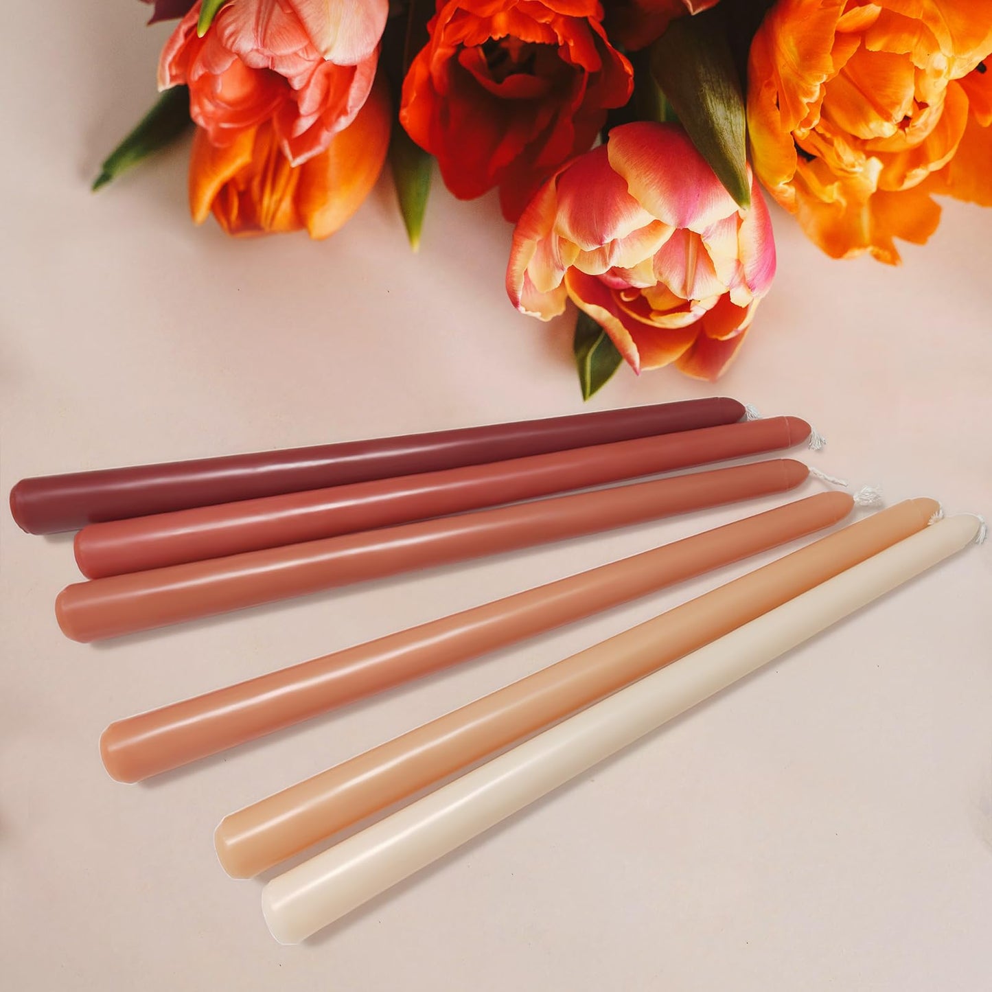 12 Inch Taper Candles 6 Pcs Unscented, Smokeless, Dripless Long Tapered Candlesticks Candles for Christmas Birthday Dinner Wedding Party Home Decor