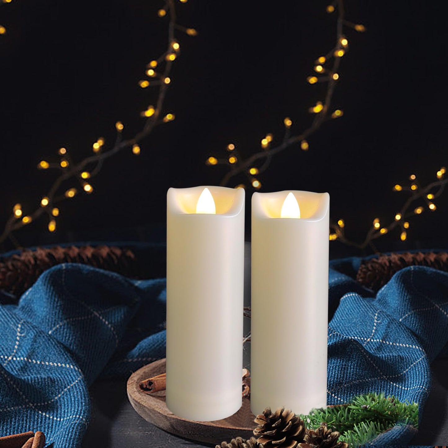 LED Battery Operated Candles 2"x6" Plastic Flickering Flameless Candles with Timer Outdoor Waterproof Wedding Party Halloween Christmas Birthday Decoration Gifts Realistic Slim Tall Pillar Candles