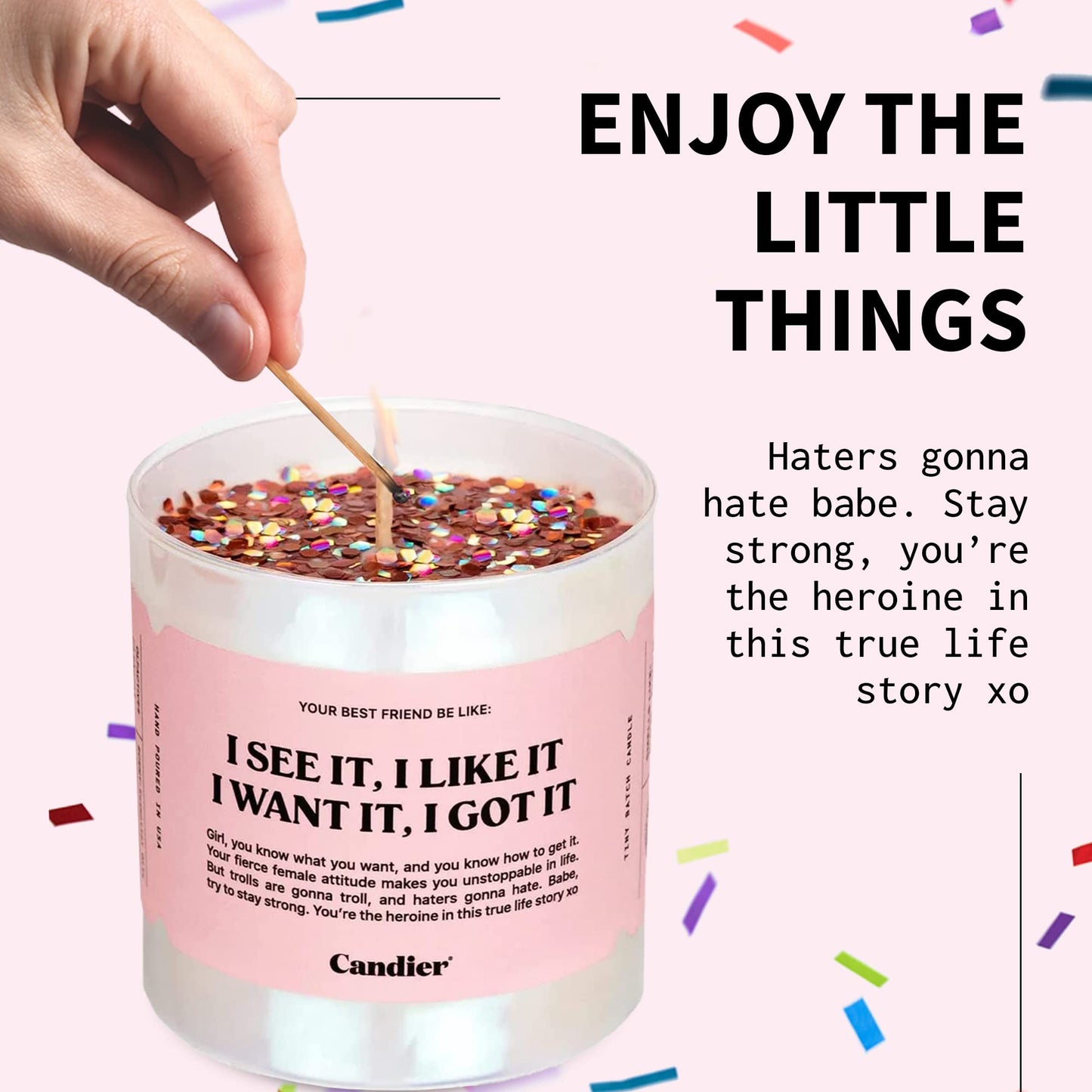I See It, I Like It Scented Candle, Natural Soy with Orange & Peach Notes, Aromatherapy Candle for Relaxation, Unique Candles Gifts for Women, 60-Hour Burn Time - Candier by Ryan Porter