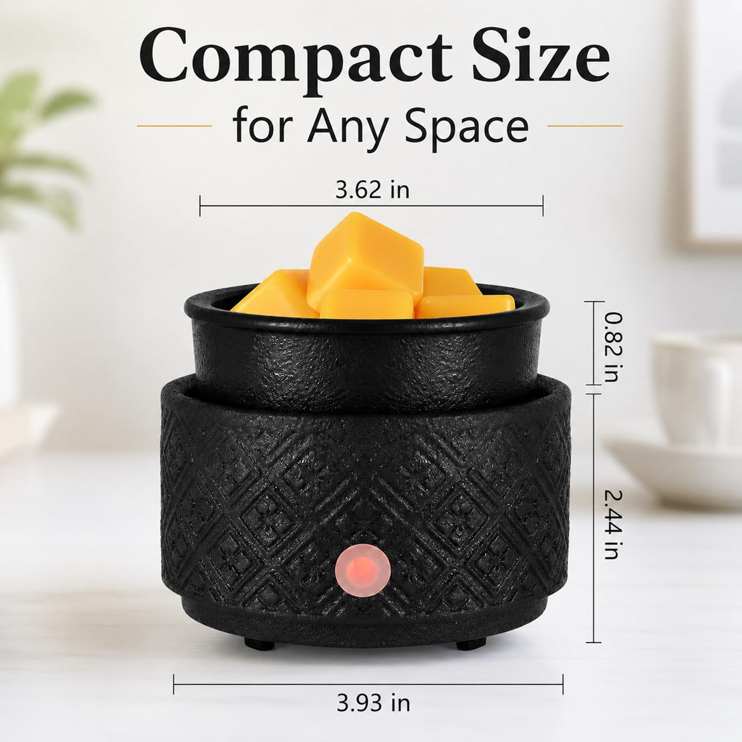 MOCOSA Wax Melt Warmer for Scented Wax,3-in-1Ceramic Wax Warmer Fragrances Candle Oils, Home Fragrance Burner,Electric Candle Warmer for Mom Women(Black)