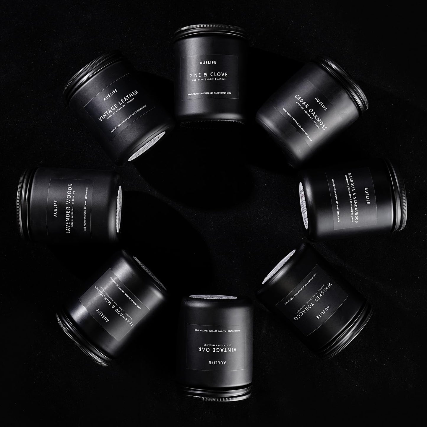 Scented Candles Set | Gifts for Men - 6Pack Candle Set - Masculine Candle, Soy Candles for Home Scented, Aromatherapy Gift - Fragrance of Smoke Vanilla/Leather/Mahogany/Tobacco/Oak/Amber Patchouli