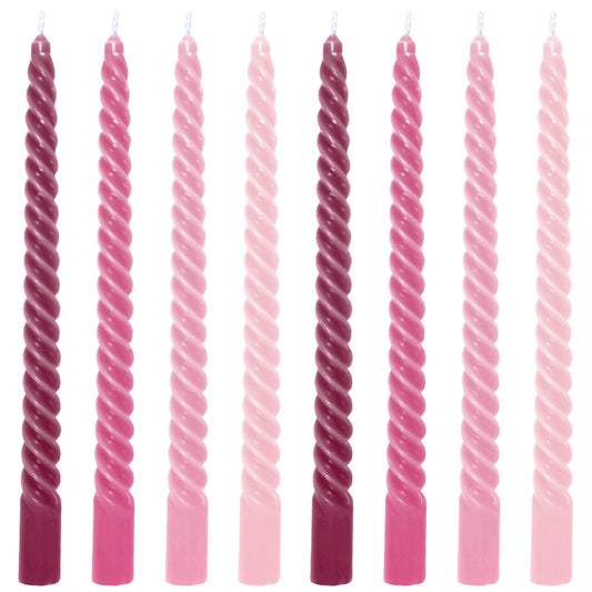 Whaline 8Pcs 10 Inch Gradient Purple Spiral Taper Candles Dripless Twisted Wax Candles Long Unscented Candle Sticks for Wedding Party Home Dining Table Decor