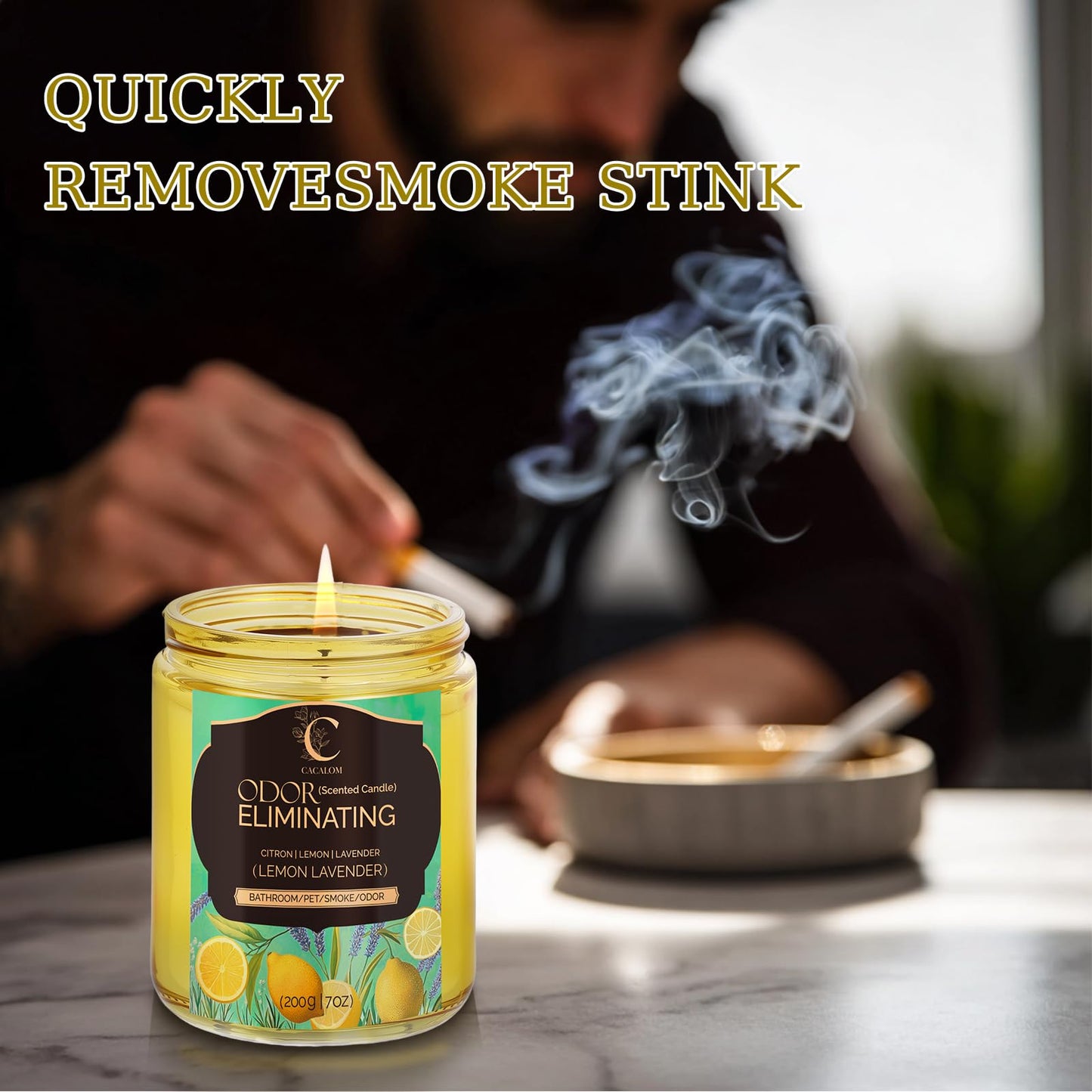 Lavender Odor Eliminating Candles, Pet Scented Candles for Home, Single Wick Soy Candle Gifts for Women, Men, Ideal for Creating Relaxing Atmosphere, Over 50 Hours of Burn Time