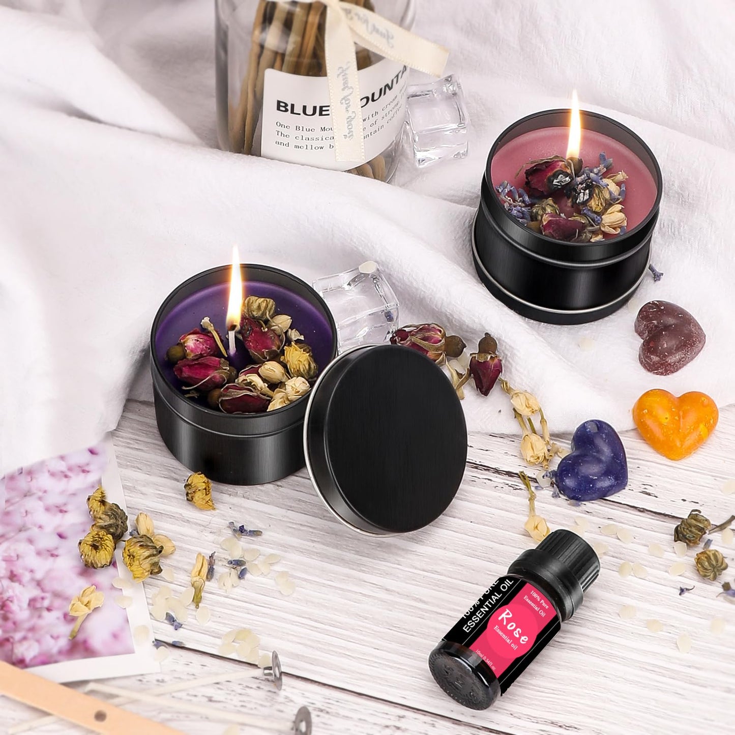 Haccah Candle Making Kit with Wax Melter, DIY Arts&Crafts Gift for Adults,Beginners,Candle Making Supplies,Including Electronic Stove, Rich Scents,Wicks, Candle tins, Dyes, Stickers, Melting Pot