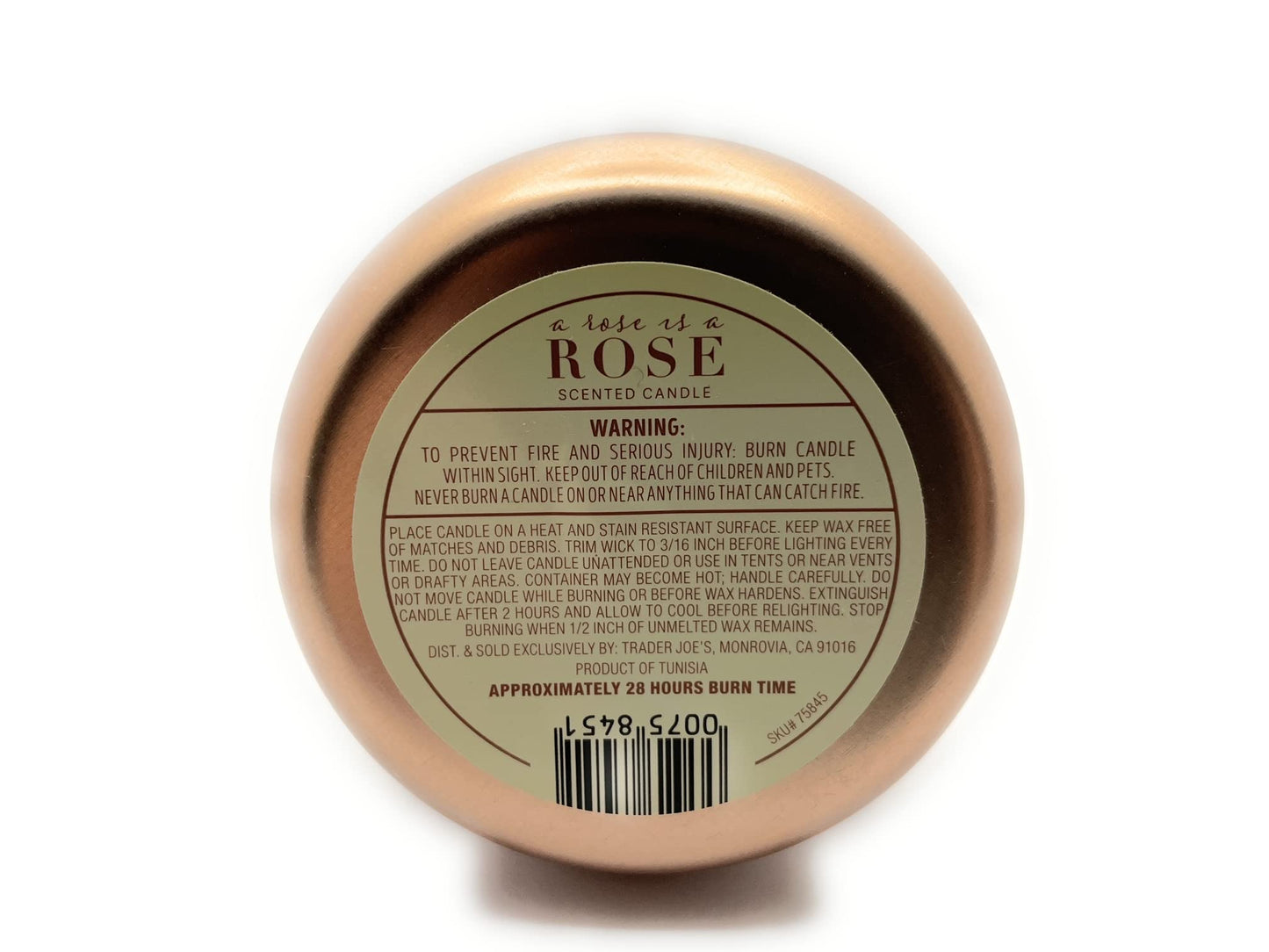 Trader Joes A Rose is a Rose Scented Candle - Soy Wax,Coconut Oil & Beeswax Blend 5.28 oz (Pack of 1)