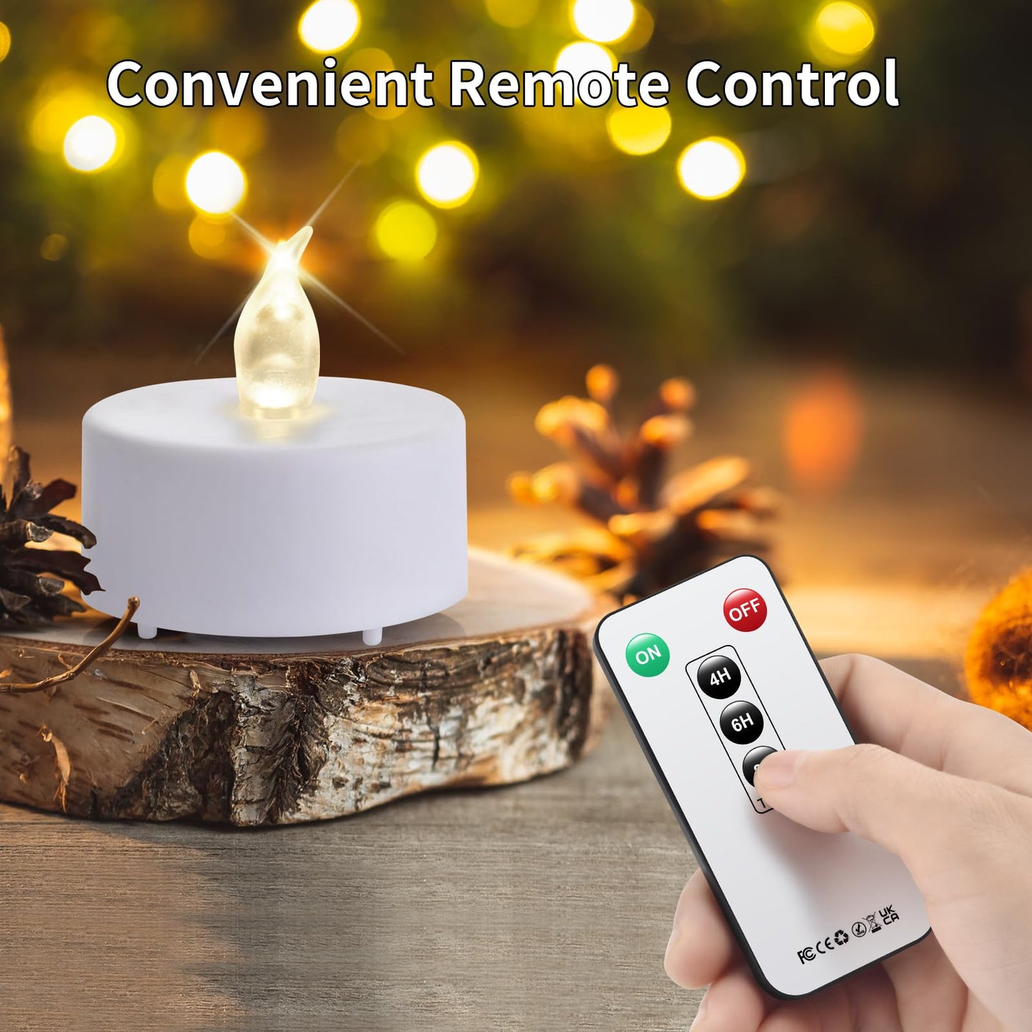 Mookray 24Pack Remote Control LED Tea Lights Battery Operated Flameless Candles Realistic and Bright Flickering Long Lasting 400 Hours Electric Candles for Christmas Home Party Wedding Decor (White)