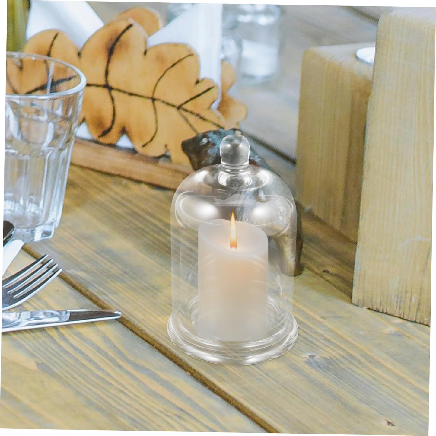 Amosfun 1 Set Elegant Glass Candleholder Decorative Candle Container for Weddings Home and Centerpieces Transparent Design for Romantic Atmospheres and Events