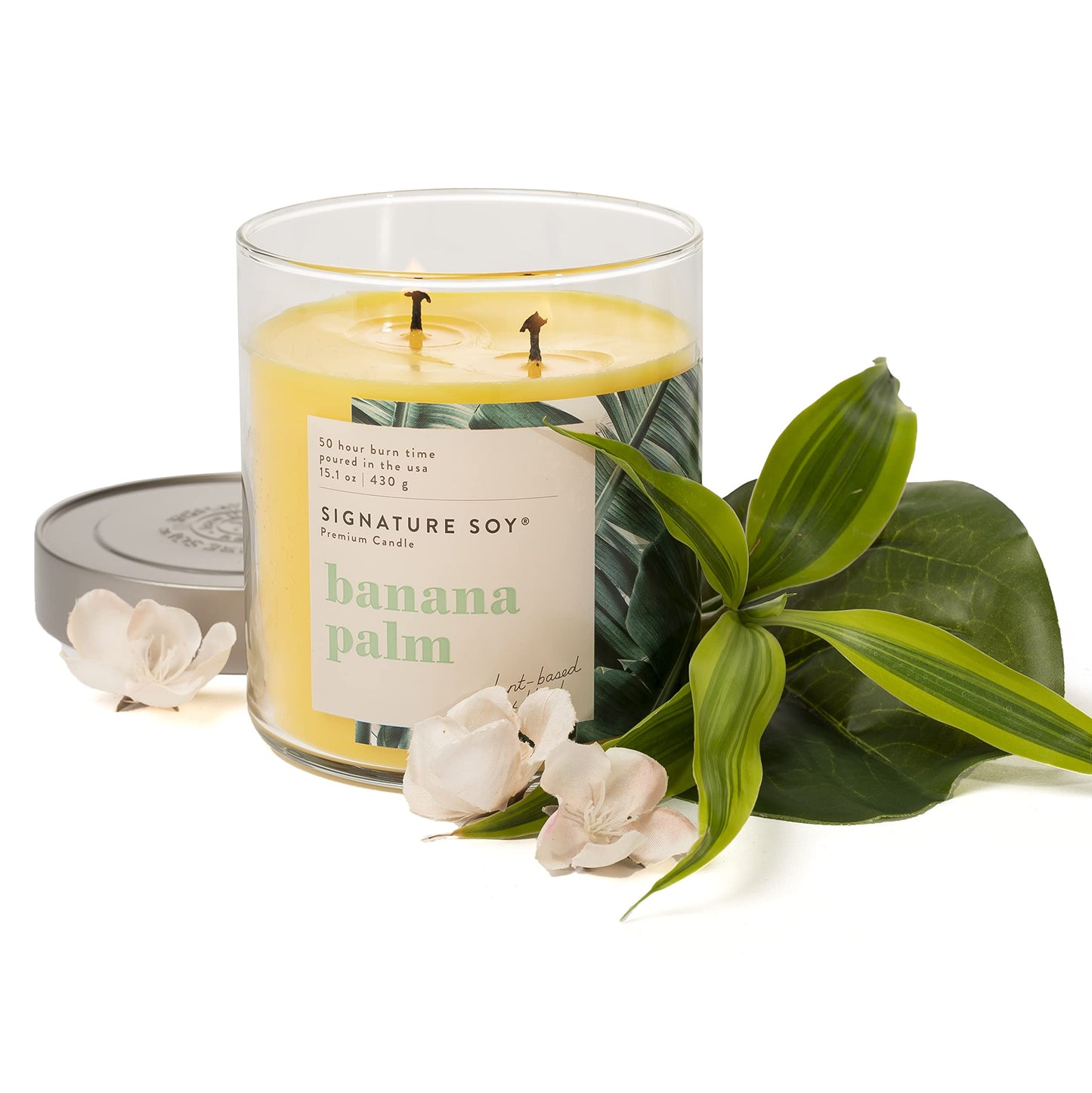 Signature Soy Lidded Banana Palm Scented Candle Large Jar