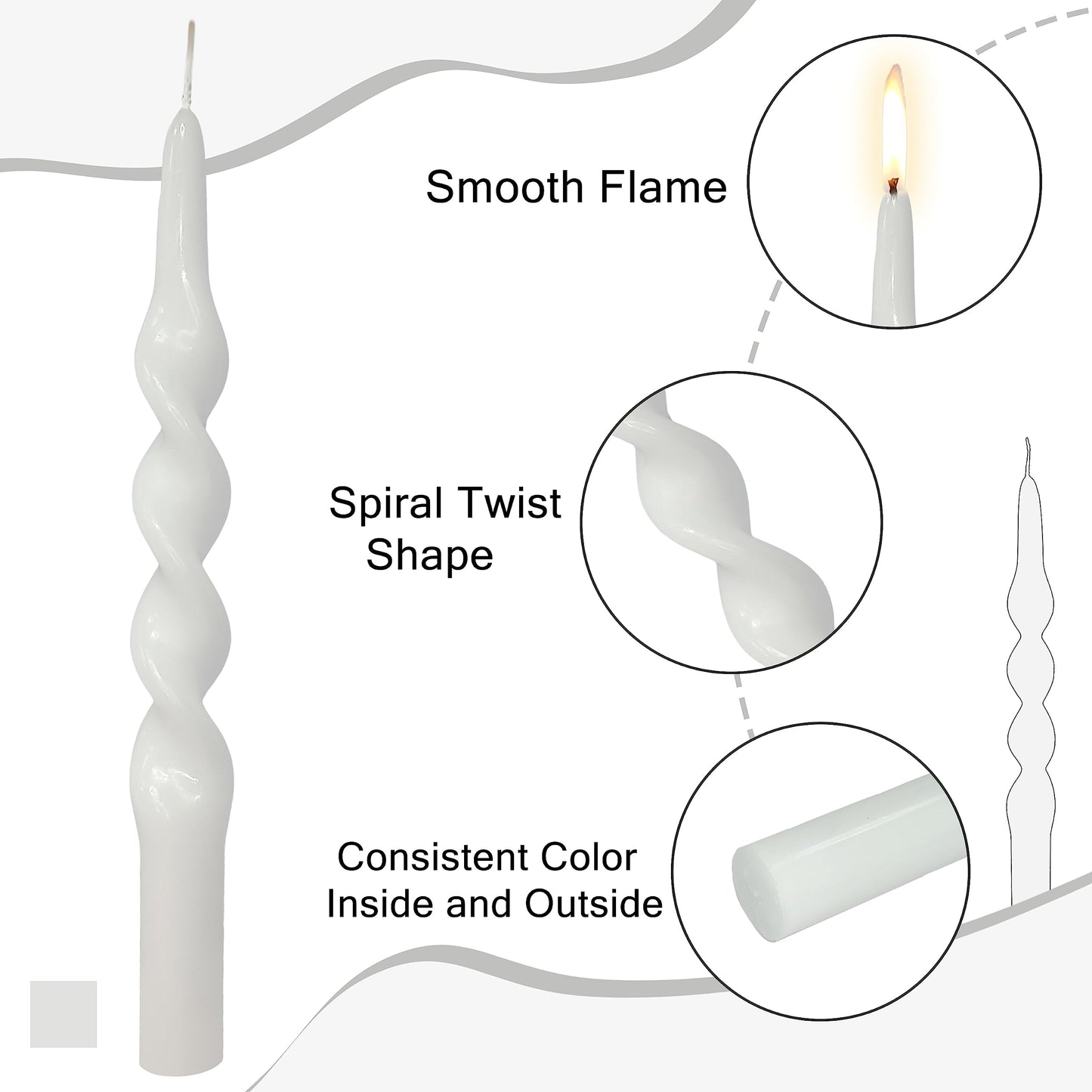 8 PCS Twisted Candlesticks Spiral Candles Taper Unscented Taper Candlesticks 10 inch Dinner Candle for Home Decor, Relaxation & All Occasions