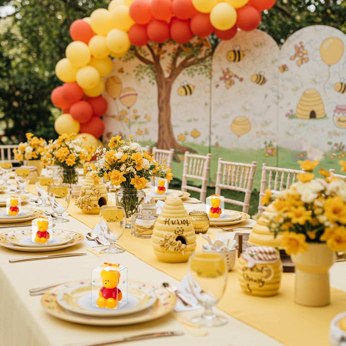 Dansib 50 Pcs Bear Baby Shower Candle Favors for Guest Bear Party Favors Baby Shower Candles Bulk for Gifts Party Decorations (Yellow)