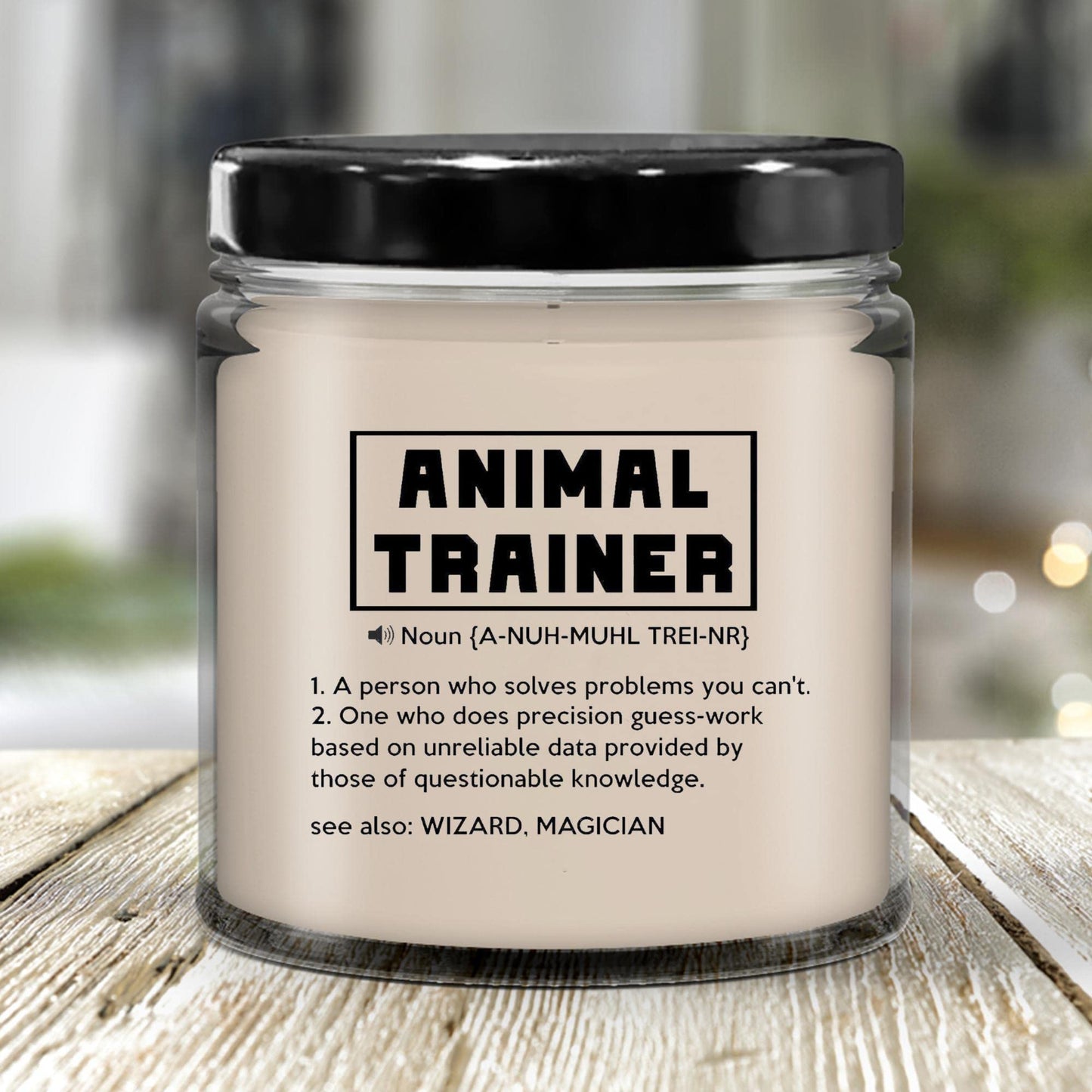 LaPomme Funny Animal Trainer Definition Candle, Definition Candle for Him or Her, Naughty New Job Gifts for Women, 9oz Clear Jar, 45 Hr Burn Time, Poured in The USA