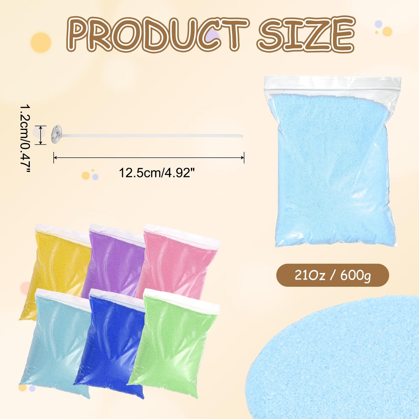 MECCANIXITY Pearled Sand Candles with 50 Pcs Wicks 21Oz / 600g Candle Beads Refillable Powder Sand Wax Making Kit for Thanksgiving Christmas Wedding Party DIY Home Crafts, Sky Blue