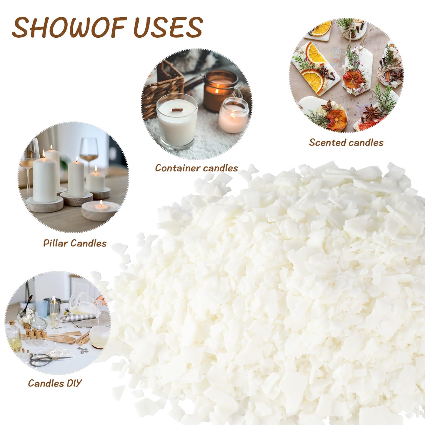 Pure Soy Wax for Making Candle - Pure Nature DIY Soy Wax Flakes -20 Pound Bag…