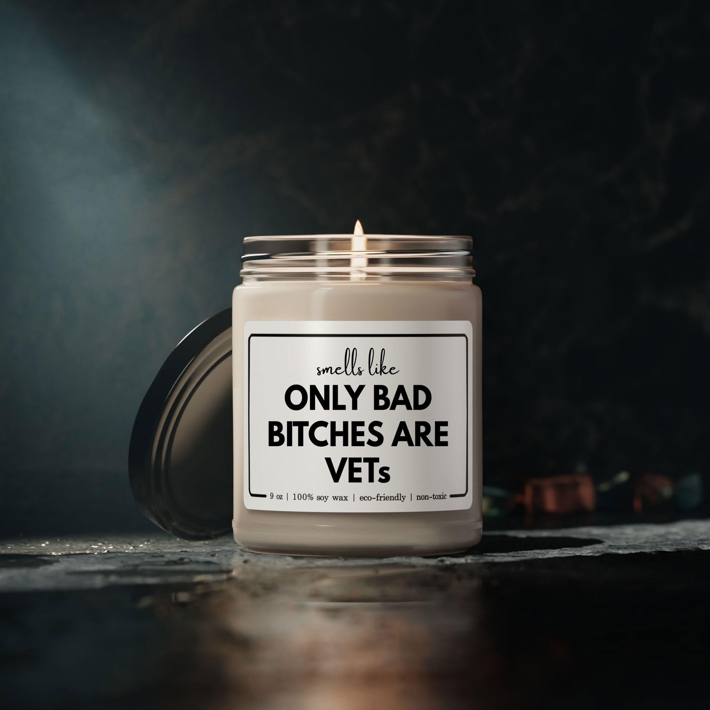 Only Bad Bitches are Vet Candle Funny Gifts for Animal Doctor Staff Employee Boss Pet Doctor Women Sarcastic Cute Birthday Appreciation Graduation Week, 9oz Cinnamon Vanilla