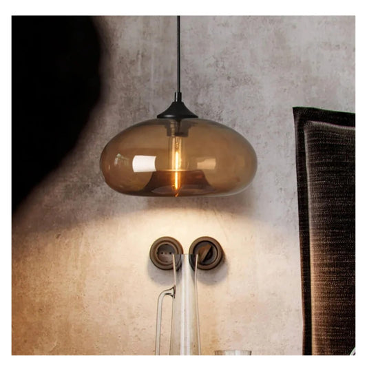 Chandelier Modern Art Style Hanging Colored Glass E27 Pendant Lamp Restaurant Living Room Kitchen Bar Cafe Chandelier Indoor Lighting Decor(Coffee)