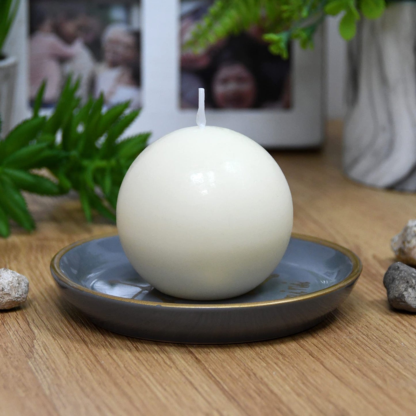 3 Inch Pale Ivory Ball Candles