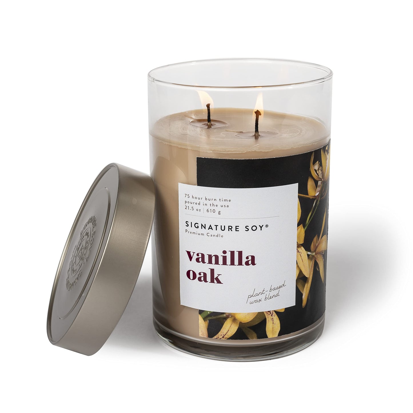 Signature Soy Lidded Vanilla Oak Scented Candle, Extra Large Jar