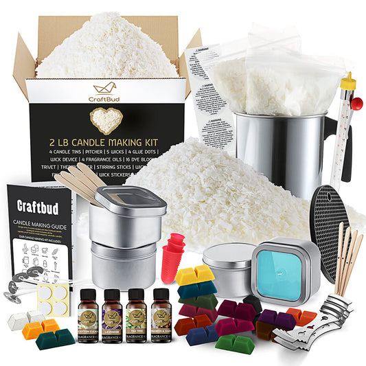 CraftBud Candle Making Kit - 58 Pieces Soy Candle Making Kit - Complete Candle Maker Kit - Best Candle Maker Kit for Adults and Beginners - Candle Kit with 16 Colors, Full Candle Kit