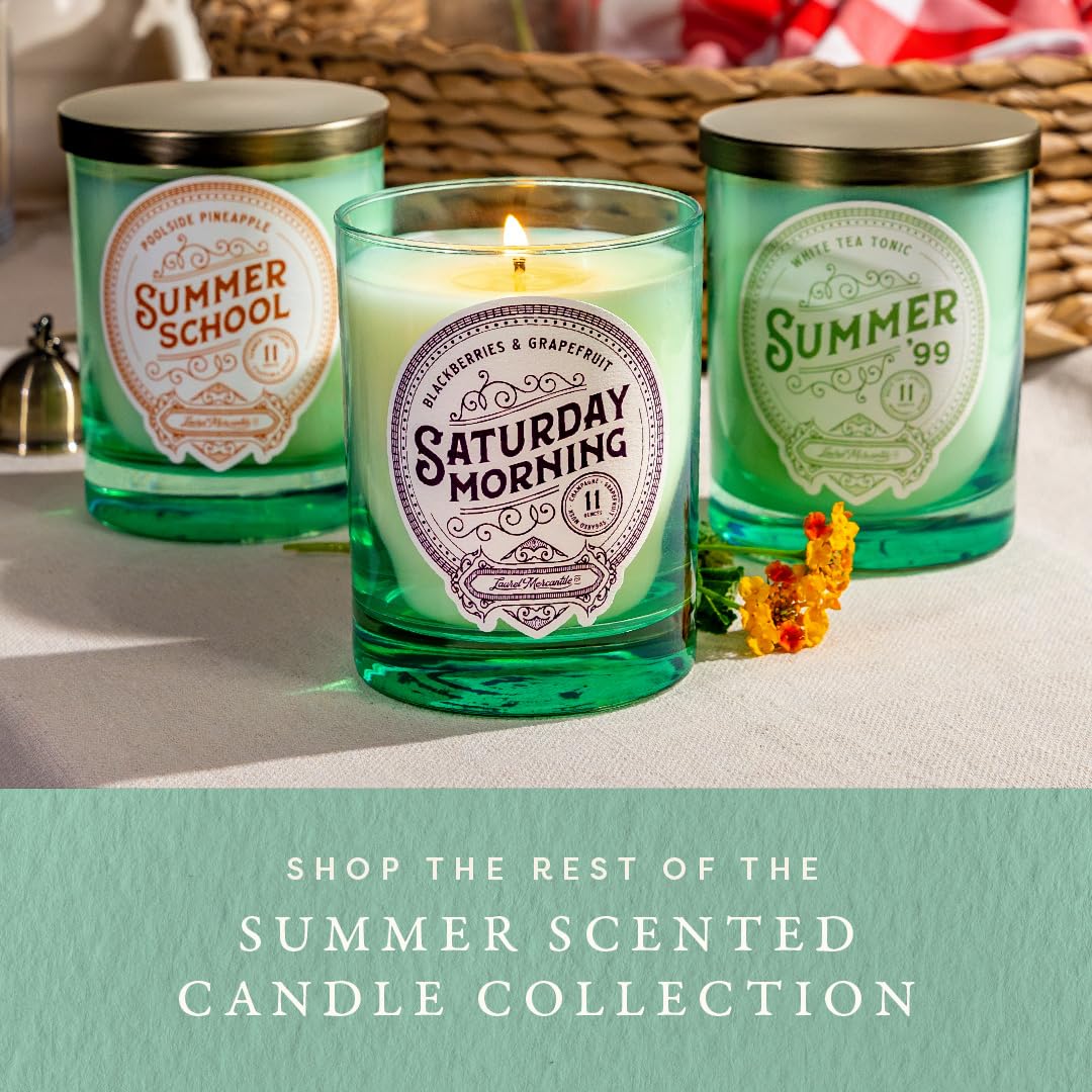 Scent Library Summer '99 Scented Candle | Designed by Erin Napier | Soy Wax Blend | Made in The USA by Laurel Mercantile | Long-Lasting 24+ Hour Burn Time (5 oz) | Great Gift for Women and Home