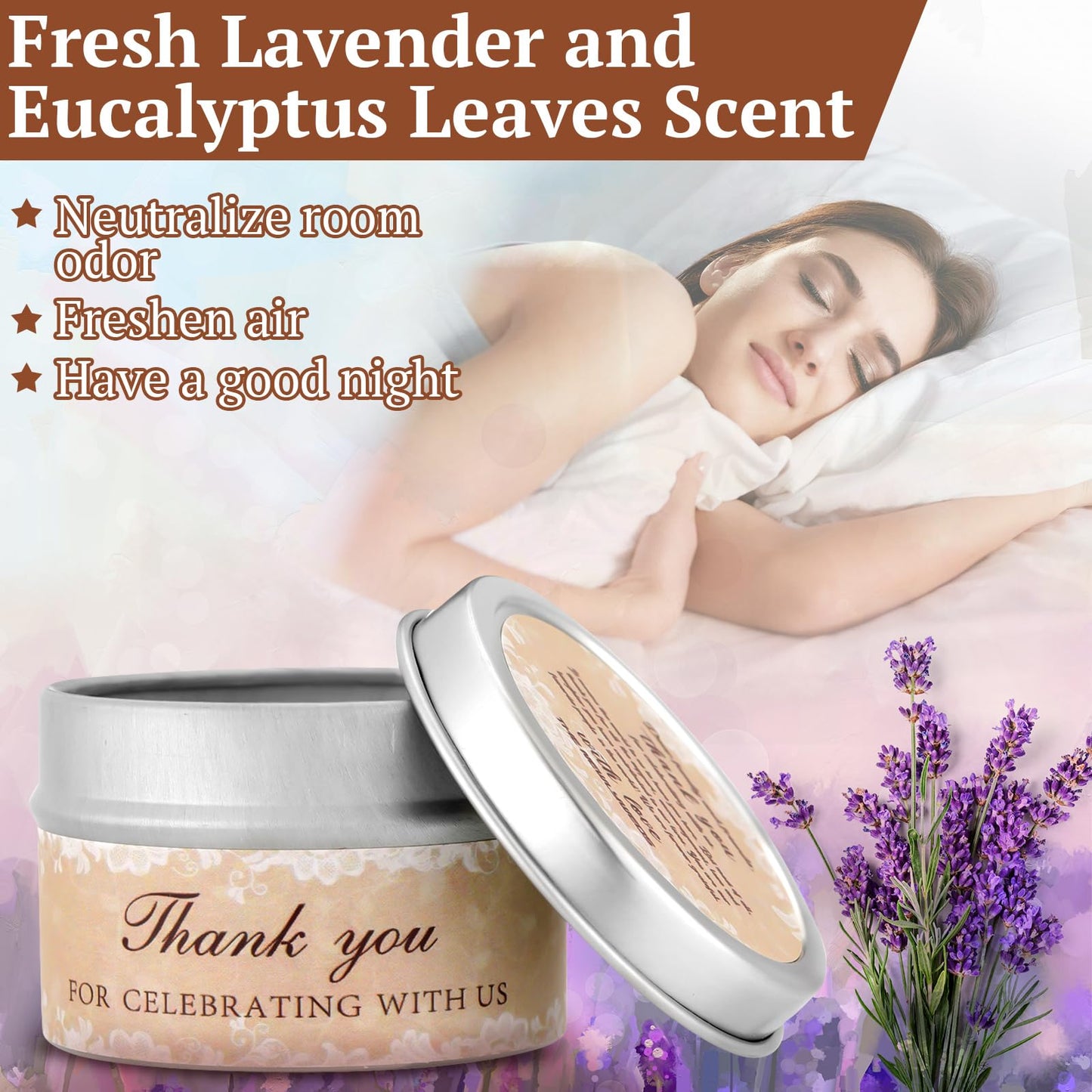 Lounsweer 24 Pcs Wedding Favors for Guests Lace Candles Gifts 1.2 oz Lavender Scented Appreciation Candles Gifts Wedding Shower Party Favor for Guests Thank You Anniversary Souvenirs Tealights Candle