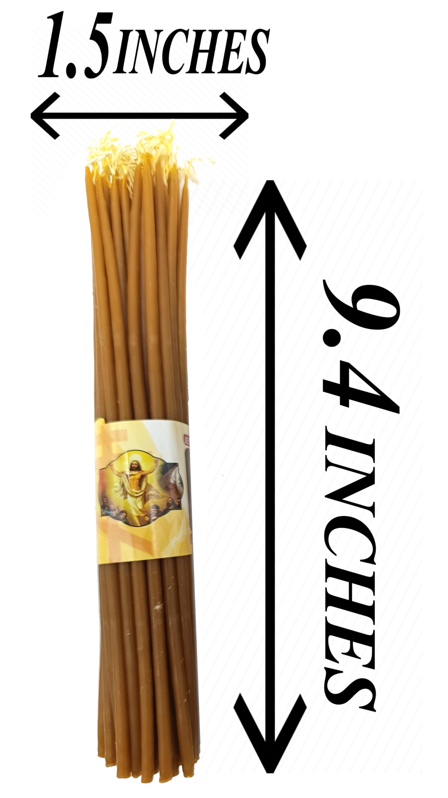 ZULUF 33 Beeswax Taper Candles Blessed at Holy Sepulchre Jerusalem – 9” Honey Scent Orthodox Church Prayer Candles, Christian Devotional Candles for Liturgy, Easter, Home Altar – 3 Bundles (99 Total)