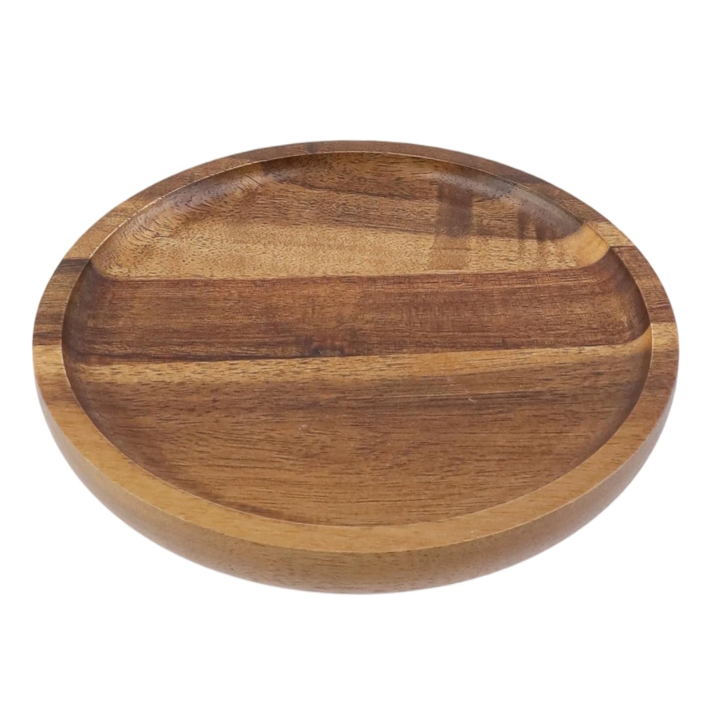 UTALIND Wood Candle Holder Farmhouse Decor, Wooden Pillar Candles Decorative Tray for Pillar Floating Candles Round Wooden Plate Pedestal Stand for Coffee Table Christmas Decor,1Pcs(Brown)