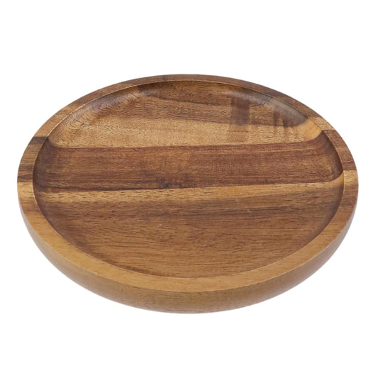 UTALIND Wood Candle Holder Farmhouse Decor, Wooden Pillar Candles Decorative Tray for Pillar Floating Candles Round Wooden Plate Pedestal Stand for Coffee Table Christmas Decor,1Pcs(Brown)