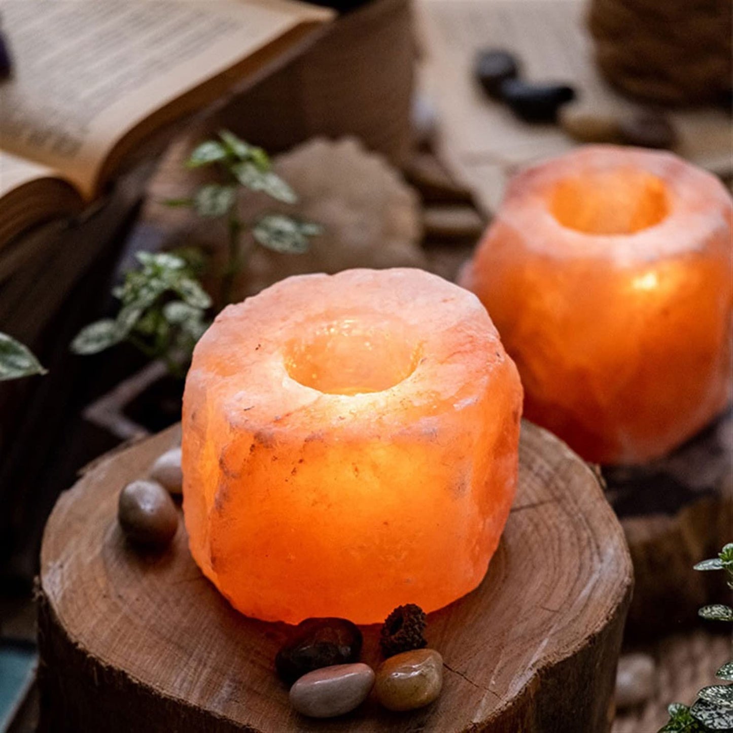 YUHUAWF Candle Holderss Table Center Decoration Fashion Candle Holder Rose Mineral Salt Wax Candlestick Ornament Decorative Candlestick