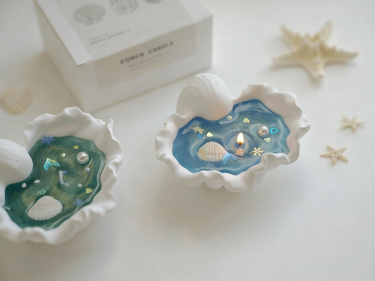 Seashell Aromatherapy Candle - Ocean-Scented Soy Wax Candle in Conch Shell Holder, Coastal Home Decor, Relaxing Beach Fragrance, Gift for Women/Men
