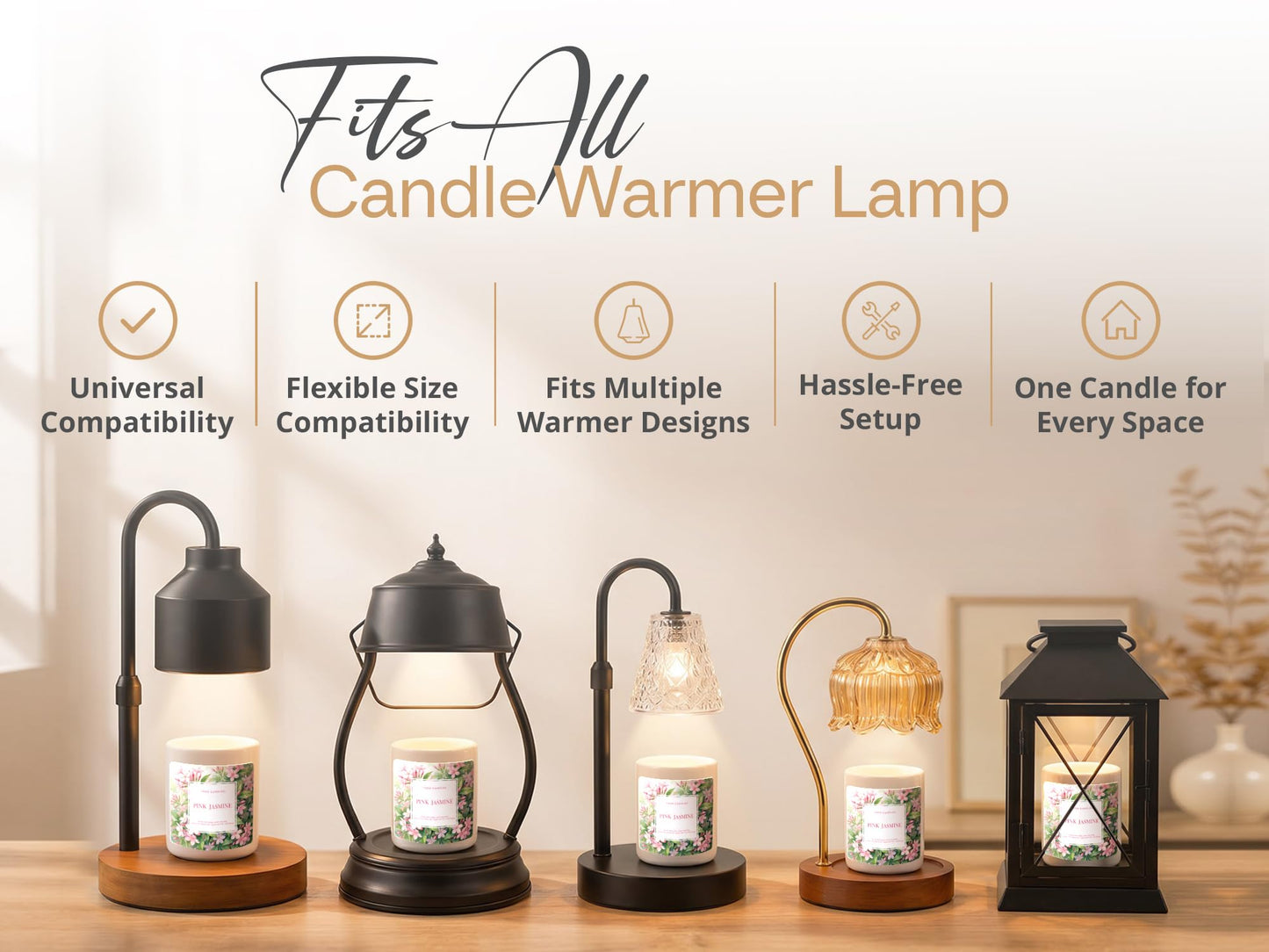 Premium Wickless Candles for Candle Warmer Lamp, Long-Lasting Fragrance Wax, Clean Burn Scented Wax for Candle Warmer, Smokeless Wickless Option (Pink Jasmine)