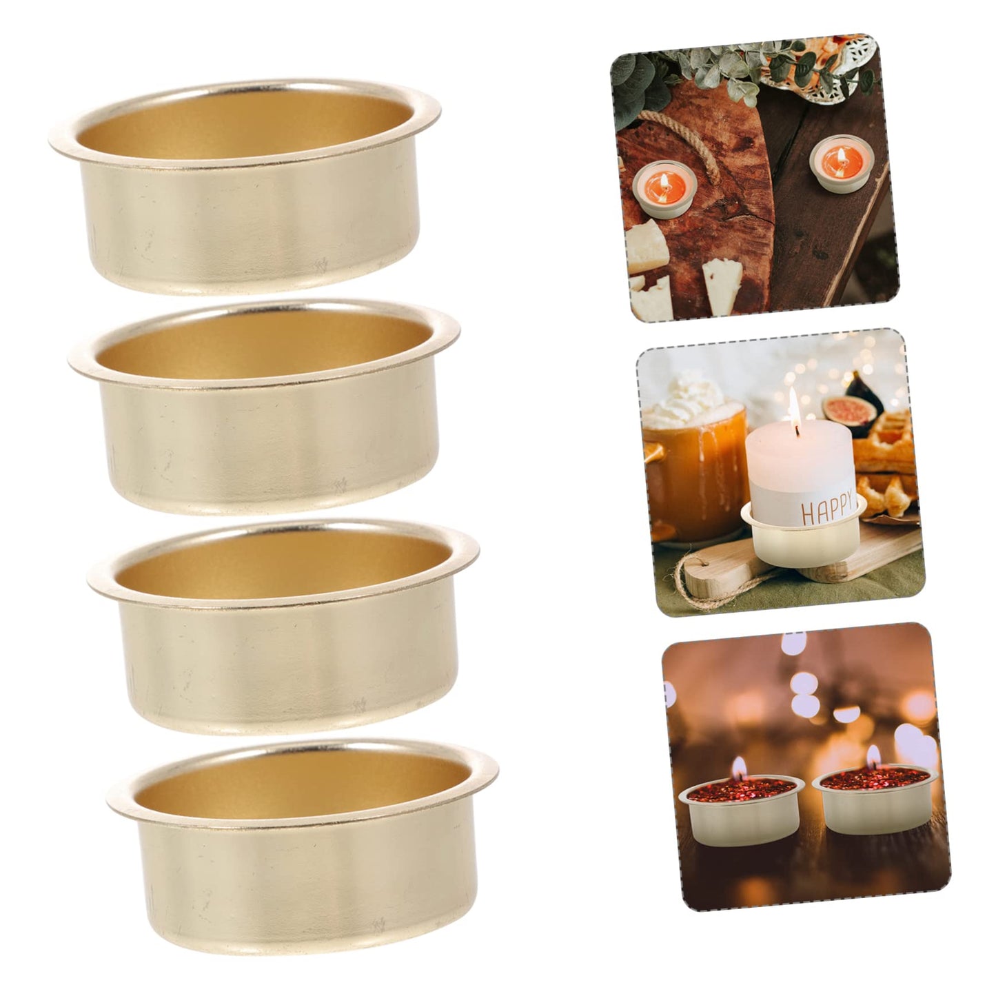 Artibetter 16 Pcs Metal Candle Cup Aluminum Tin Jars Christmas Party Centerpiece Light Candle Tin Tins Halloween Party Supplies Decoration Holders Travel Iron Household