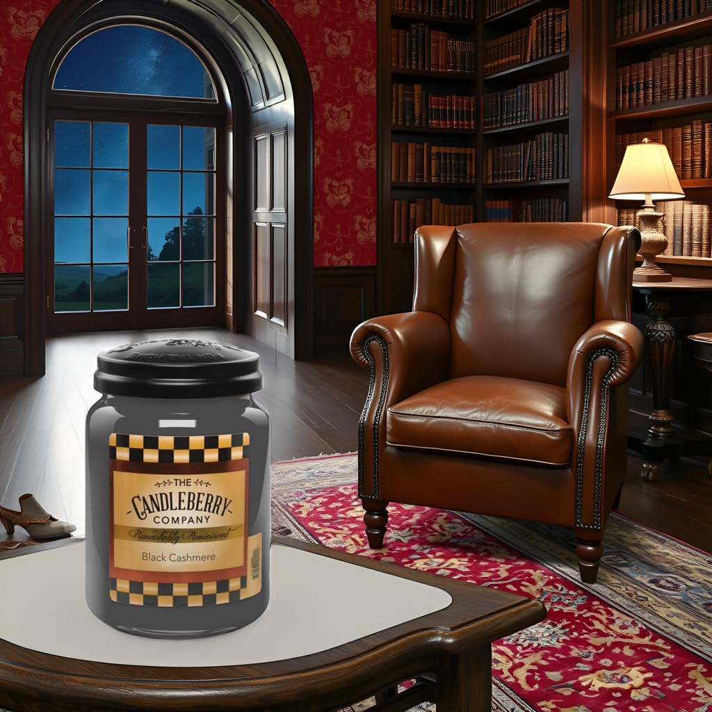 Candleberry Candles | Black Cashmere Candle | Best Candles on The Market | Hand Poured in The USA | Highly Scented & Long Lasting | Large Jar