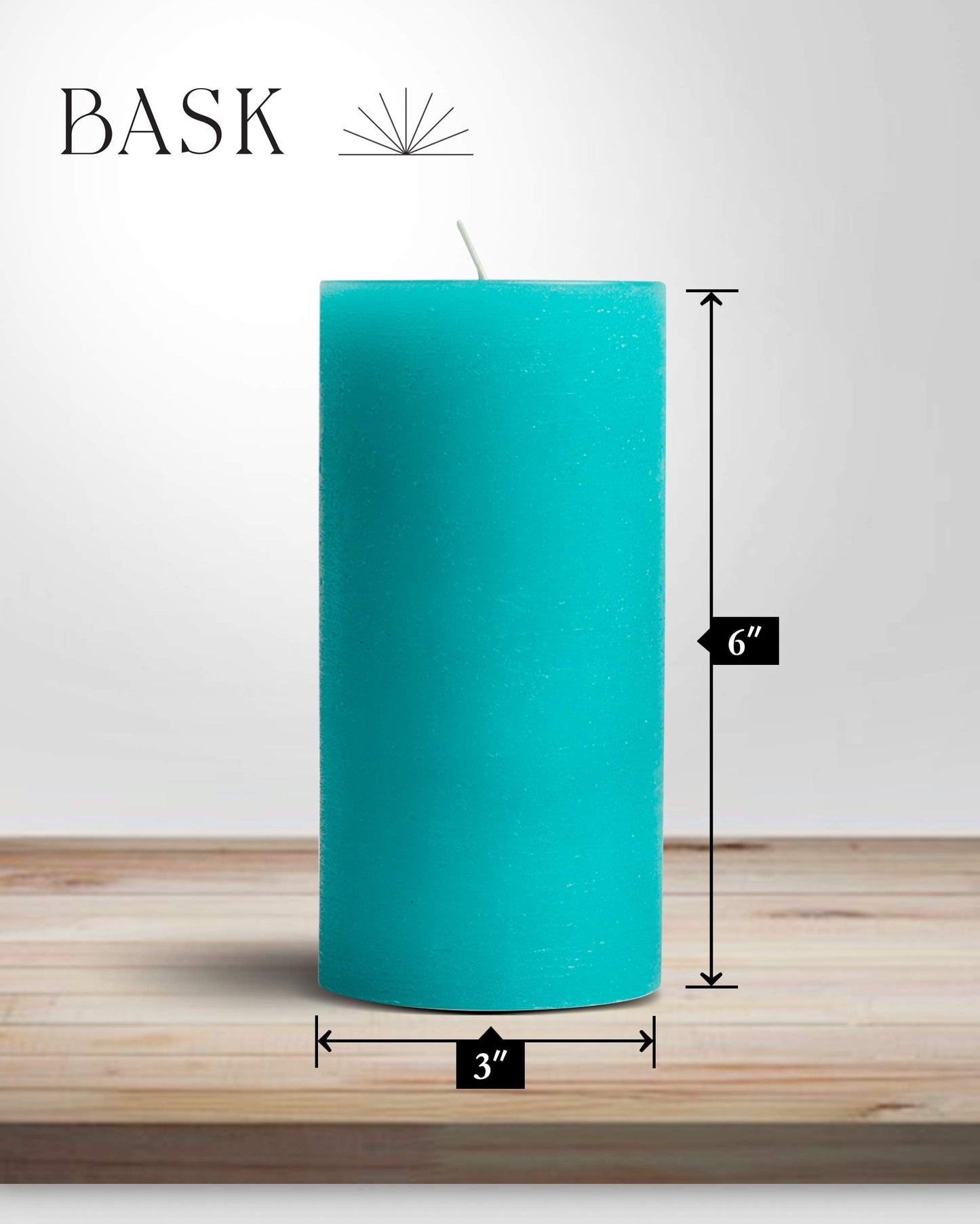 Mottled Pillar Candles by Bask - Set of 6-3" x 6" Dripless Unscented Candles in Turquoise for Home Decor, Relaxation & All Occasions