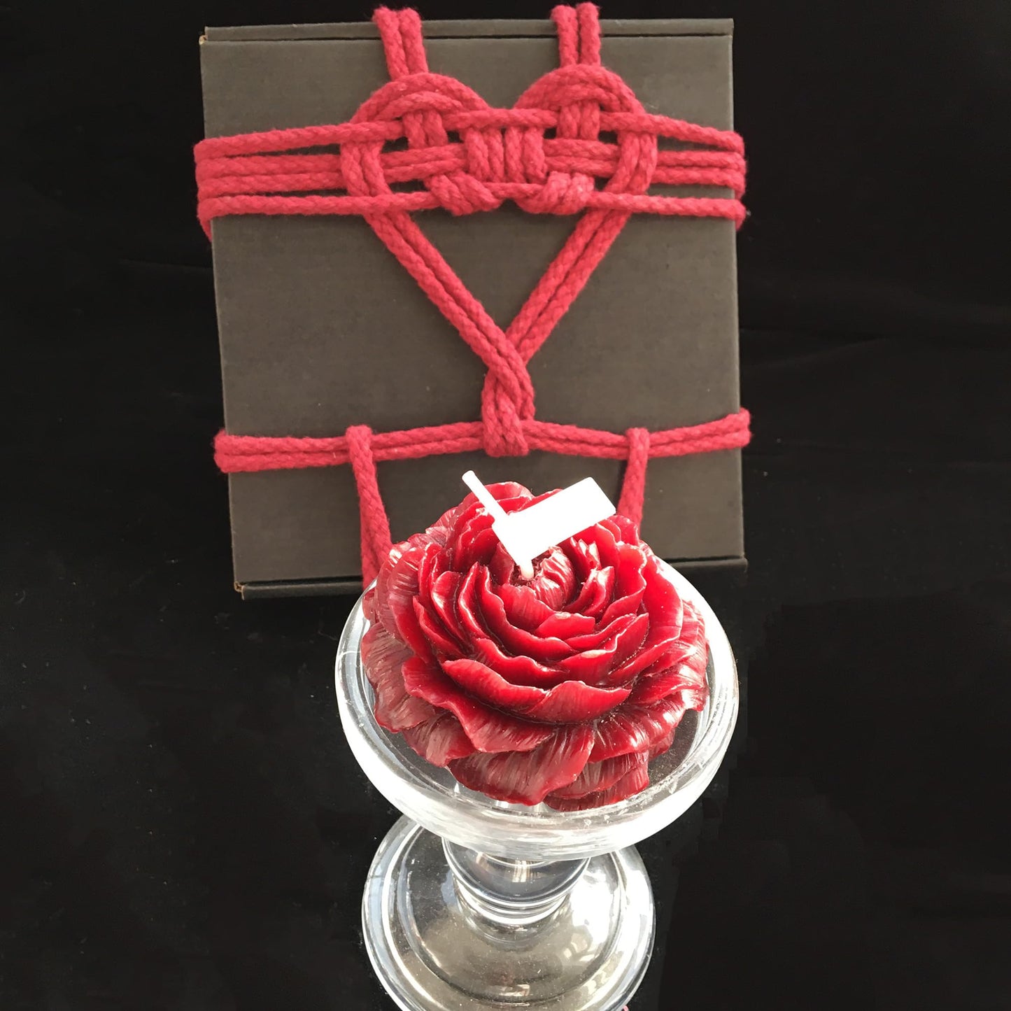 Cooary 4 Pcs Low Temperature Candles Wine Red Red Pink White Peony Flower Shaped Scented Adult Low Heat Body Safe Wax Play