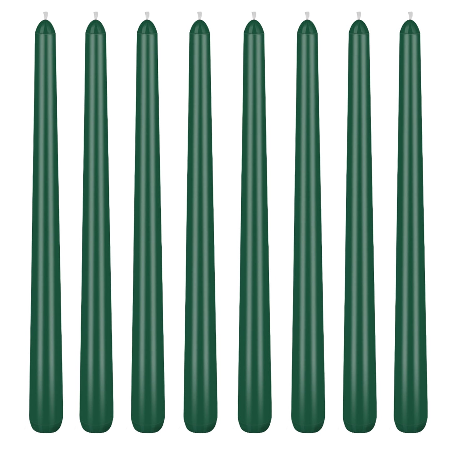 8 Pack 10 Inch Green Smooth Taper Candle Set, 7/8 Inch Unscented Driples Candlesticks for Home Decoration, 6-7 Hours Burn