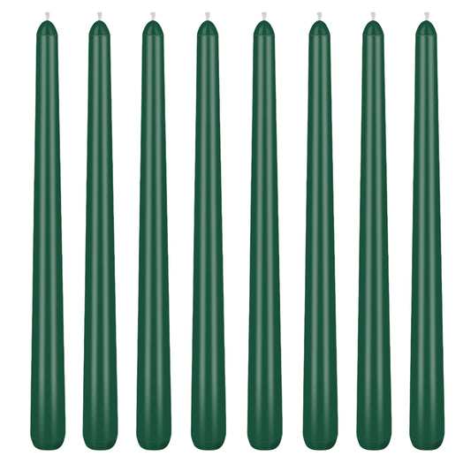 8 Pack 10 Inch Green Smooth Taper Candle Set, 7/8 Inch Unscented Driples Candlesticks for Home Decoration, 6-7 Hours Burn