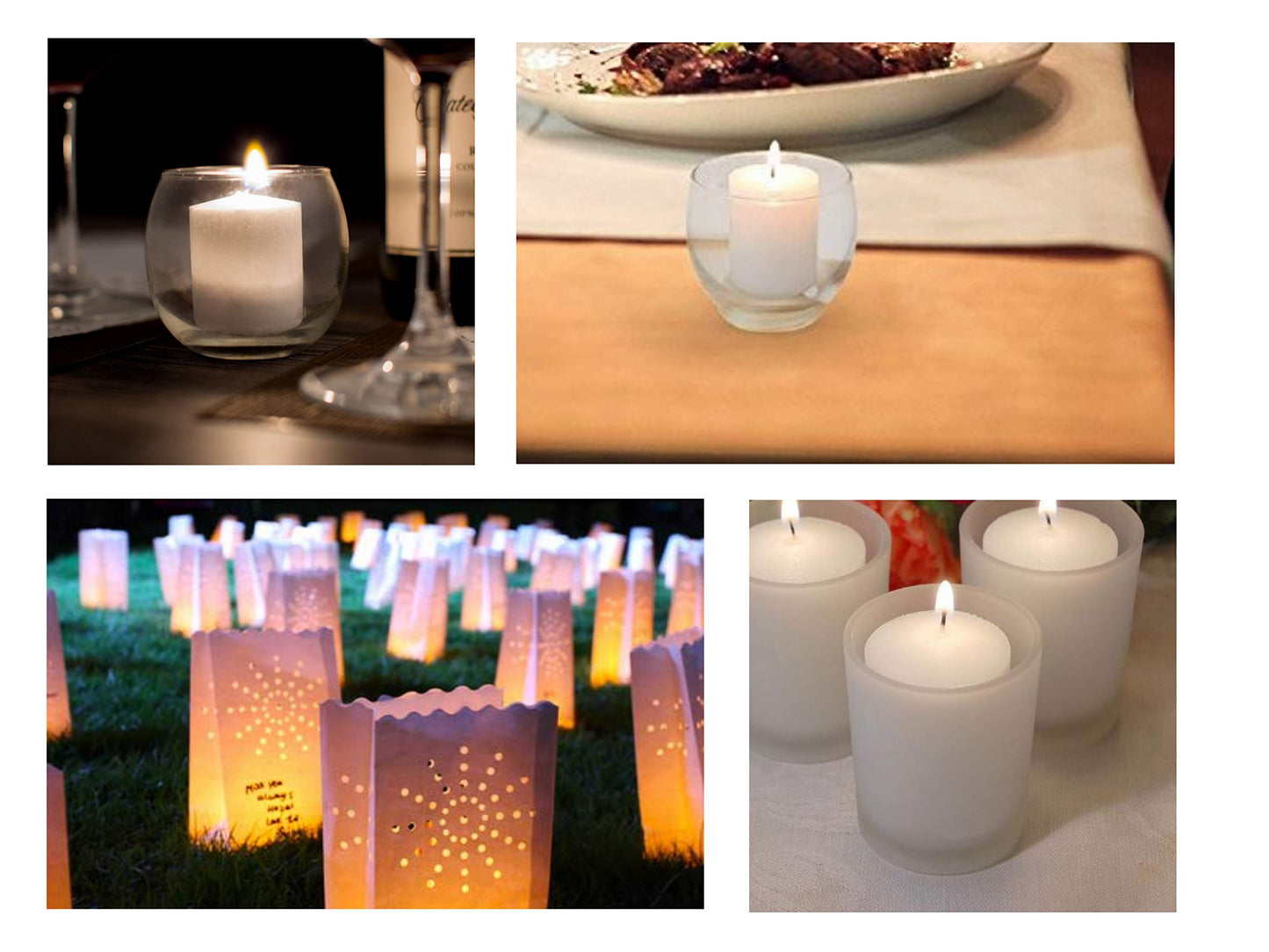 D'light Online 15 Hour Unscented White Emergency and Events Bulk Votive Candles for Wedding Votives, Luminary Candles, Restaurants, Churches, Bars, Parties, Spa and Decor (Set of 36 - White, 15 Hour)