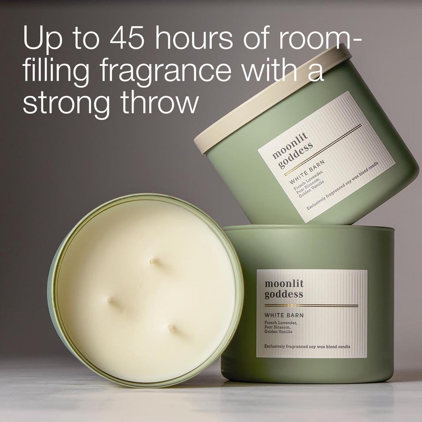 Bath & Body Works 3-Wick Candle, Moonlit Goddess Candle, Strong Throw, Long-Lasting Burn Up to 45 Hours, Exclusively Fragranced Soy Wax Blend, 14.5 oz - 2 Pack