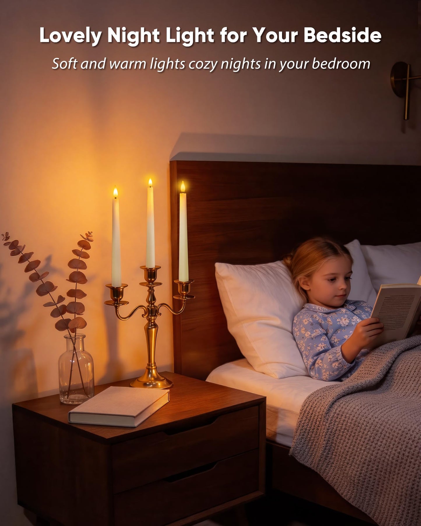 Homemory 6 Pcs Waxy Flameless Taper Candles with Remote, Flickering Battery Operated Candlesticks, Led Fake Candles Tall Candle for Home, Wedding, Party, Ivory, 9.6 inches