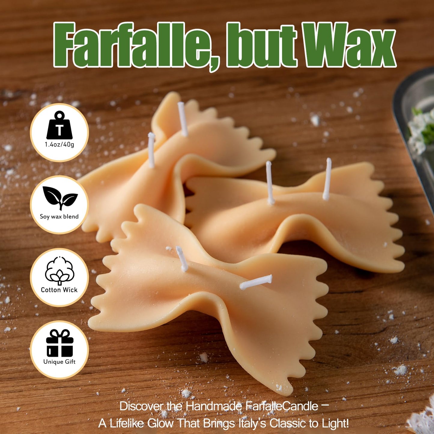 Pasta Aromatherapy Scented Candle (Farfalle Candle)