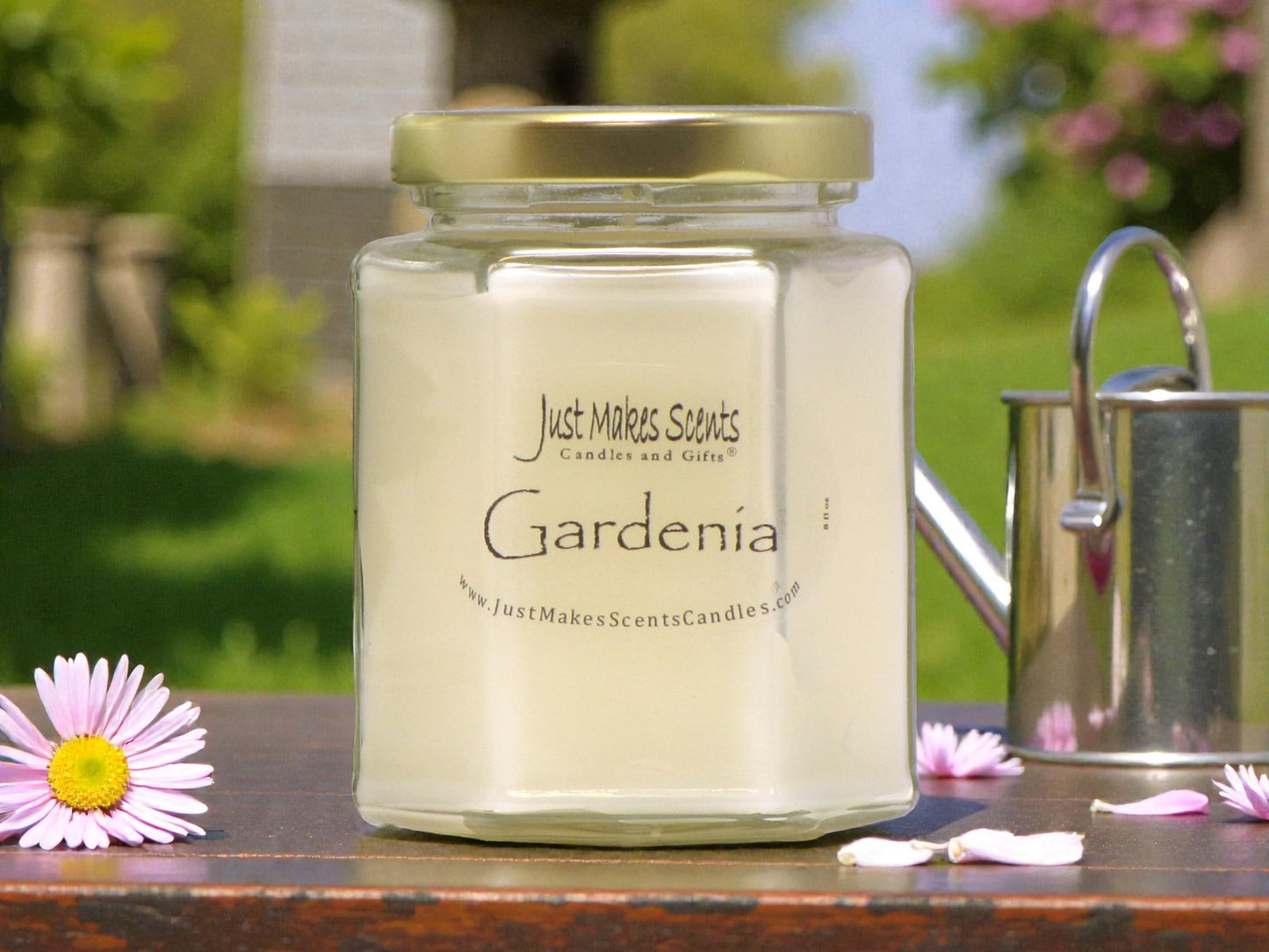 Gardenia Scented Blended Soy Candle | Long Lasting Spring Floral Fragrance | Hand Poured in The USA by Just Makes Scents