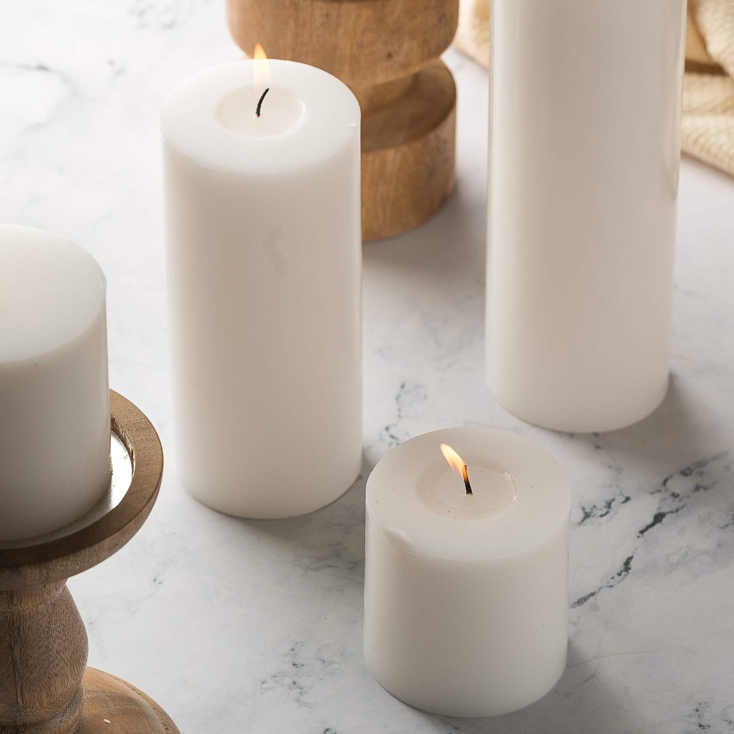 HomeLights Pillar Candles - 2.7x8 inch | 80 Hours Burning, 6 Count - White Unscented Smokeless European Pillar Candles - Perfect for Wedding, Parties, Spas, Home Gatherings and Dinner
