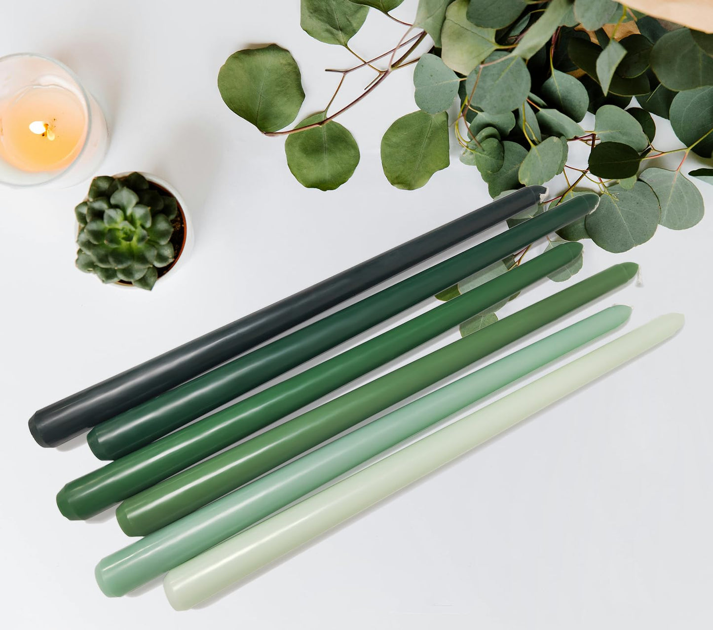 12 Inch Taper Candles 6 Pcs Unscented, Smokeless, Dripless Long Tapered Candlesticks Candles for Christmas Birthday Dinner Wedding Party Home Decor