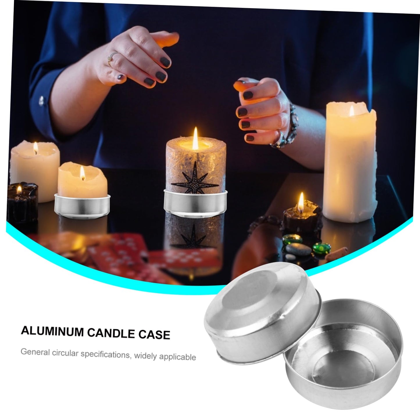 NUOBESTY 100pcs Aluminum Candle Box Tea Candle Tins Tealight Tin Holder Candel Make Model Small Candles Travel Tin Candles Tea Lights Aluminum Candle Holder Votive Tea Holder Travel Kit Cup